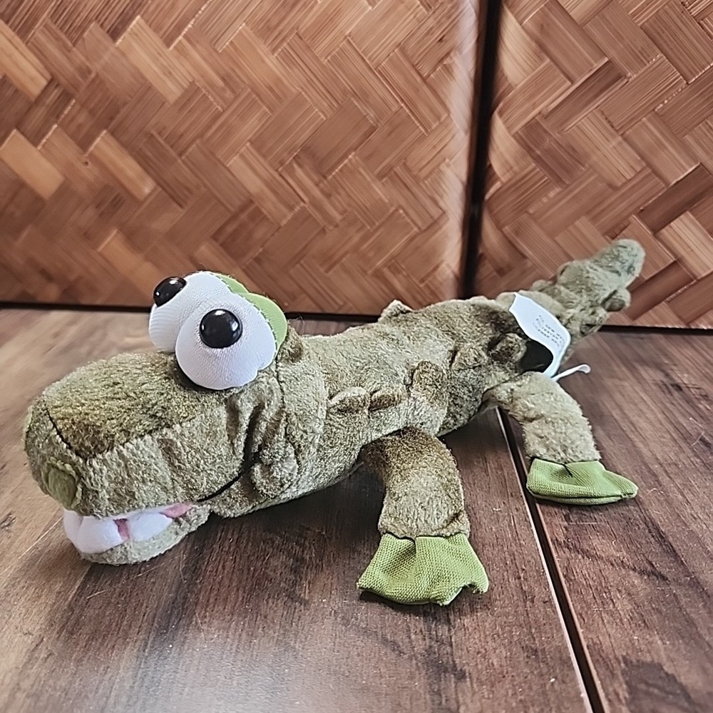 Vintage Peek A Boo Plush Stuffed Animal Doll Toy‎ Green Alligator Crocodile 11"